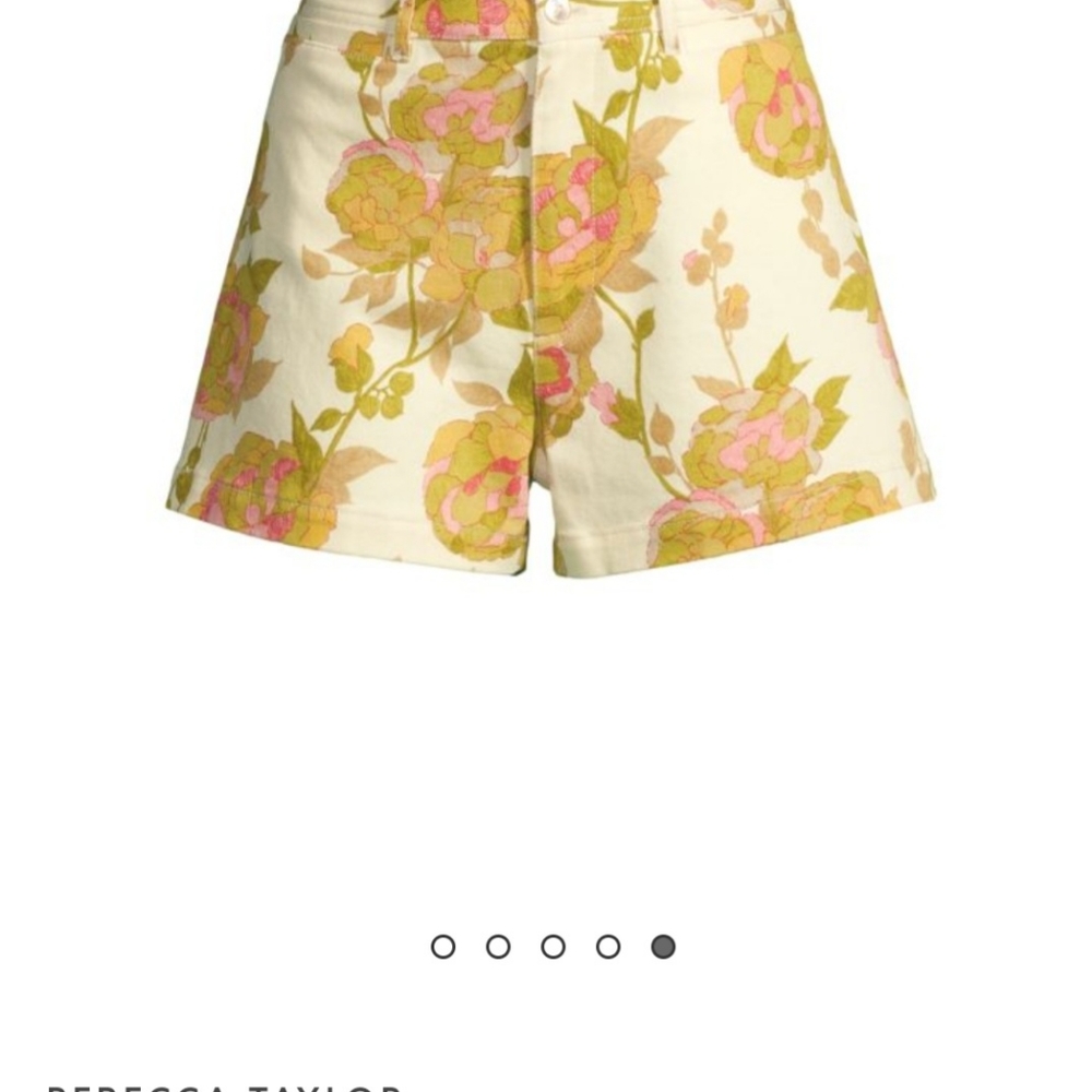 Rebecca Taylor High Rise Twill Floral Denim Short sz 8 NWT!